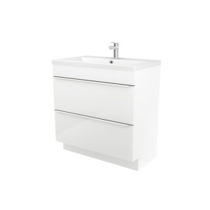 Meuble sous vasque à poser blanc Imandra L.80 x H.82 x P.45 cm
