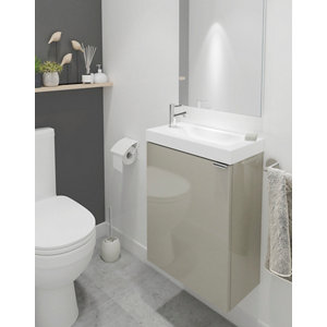 Lave main à suspendre taupe "Imandra" - L. 44 x H. 55 x P. 23 cm