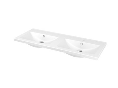 Plan double vasque en céramique .120 cm GoodHome Nira - vue 2