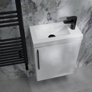 Plan vasque pour lave mains faible profondeur "Beni" - L.44,2 x H.9,9 x P.23,2 cm