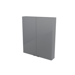 Armoire de salle de bains grise Imandra L.80 x H.90 x P.15 cm