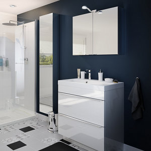 Armoire de salle de bains miroir "Imandra" L.40 x H.90 x P.15 cm