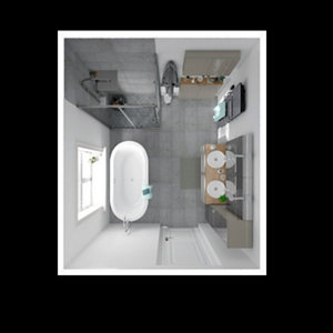 Armoire de salle de bains miroir "Imandra" L.60 x H.90 x P.15 cm