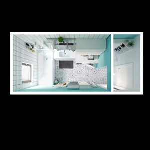 Armoire de salle de bains miroir "Imandra" L.100 x H.90 x P.15 cm