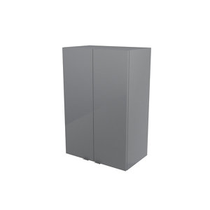 Armoire de salle de bains grise Imandra L.60 x H.90 x P.36 cm
