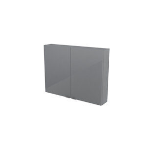 Armoire de salle de bains grise Imandra L.80 x H.60 x P.15 cm