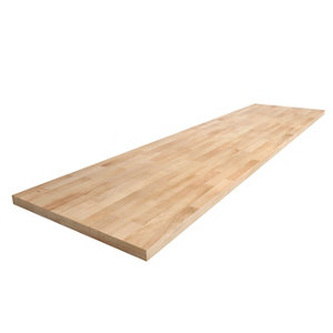 Plan de toilette à poser en chêne massif L.183 x P.45,5 x Ép.2,7 cm