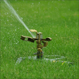 Arroseur rond en métal - l. 22,2 x l. 22,2 x h. 5,3 cm