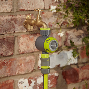 Temporisateur d'arrosage vert et gris