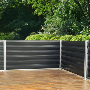 Lame de clôture acier gris anthracite "Neva" - L. 176,5 cm x H. 15 cm x Ép. 2,1 cm