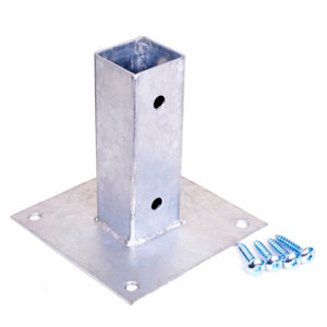 Platine à fixer pour poteau de palissade -  Section 45 mm x 45 mm