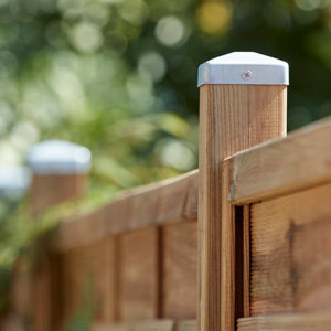 Lot de 4 chapeaux galvanisé pour poteau bois - 70 x 70 mm