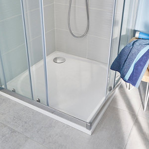 Receveur de douche carré extraplat 80 x 80 cm en résine