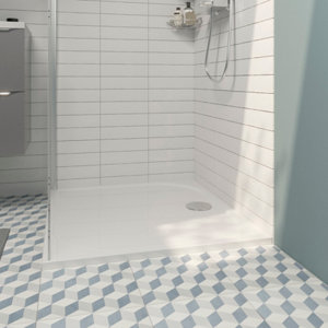 Receveur de douche rectangulaire extraplat en résine blanc 120 x 90 cm 