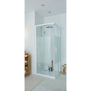 Accès d'angle droit "Onega" l.80cm en verre aspect dépoli