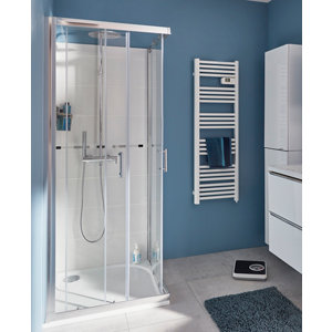 Accès d'angle droit "Onega" l.80cm en verre transparent