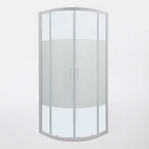 Porte de douche angle circulaire 190 x 90 cm verre aspect dépoli