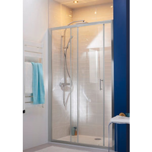 Porte de douche coulissante 2 volets "Onega" l. 120 cm en verre transparent