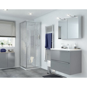 Accès d'angle droit "Beloya" l.70 cm en verre transparent