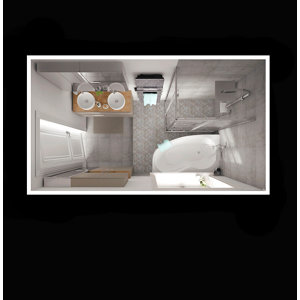 Accès d'angle rectangulaire "Beloya" l.120 cm en verre transparent