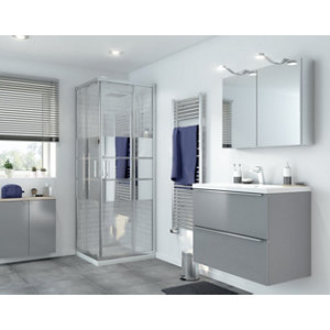 Accès d'angle droit "Beloya" l.70 cm en verre effet miroir