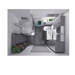 Accès d'angle droit "Beloya" l.80 cm en verre effet miroir