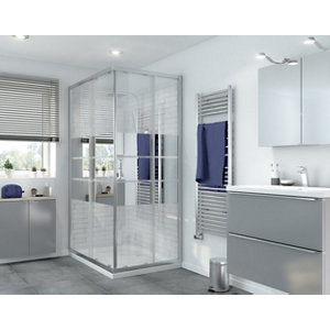 Accès d'angle rectangulaire "Beloya" l.120 cm en verre effet miroir