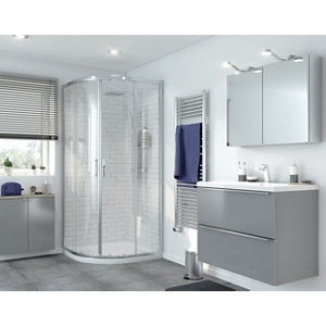 Accès d'angle circulaire "Beloya" l.90 cm en verre transparent