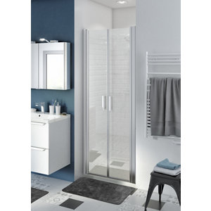 Porte de douche battante "Beloya" l.80 cm en verre transparent