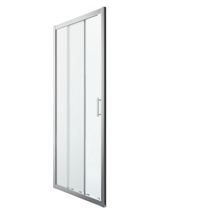 Porte de douche coulissante 3 volets "Beloya" l. 90 cm en verre transparent