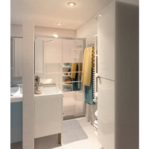 Porte de douche coulissante 2 volets "Beloya" l.120 cm en verre effet miroir