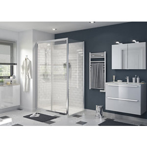 Paroi de douche latérale "Beloya" l.80 cm en verre transparent