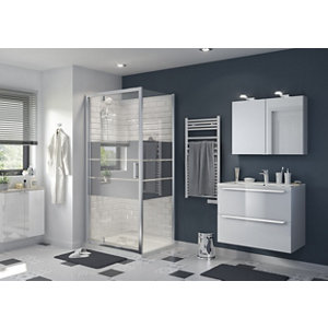 Paroi de douche latérale "Beloya" l.70 cm en verre effet miroir