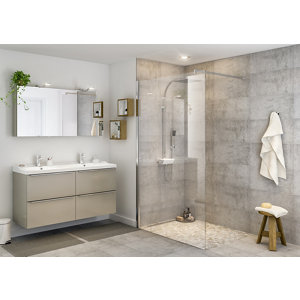 Paroi de douche à l'italienne Walk-In "Beloya" l.120 cm en verre transparent