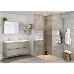 Paroi de douche à l'italienne Walk-In "Beloya" l.70 cm verre effet miroir