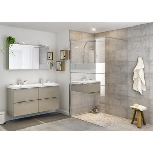 Paroi de douche à l'italienne Walk-In "Beloya" l.120 cm en verre effet miroir