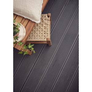 Lame de terrasse composite grise "Oder" L. 2,20 m x l. 14,5 cm x Ép. 21 mm