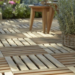 Dalle en bois marron 40 x 40 cm "Adige"