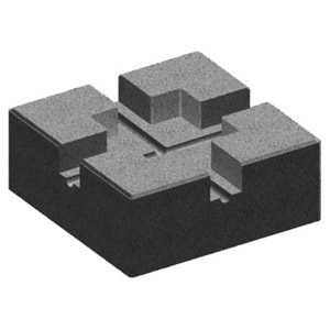 Plot béton pour lambourde - Gris 24 x 24 cm