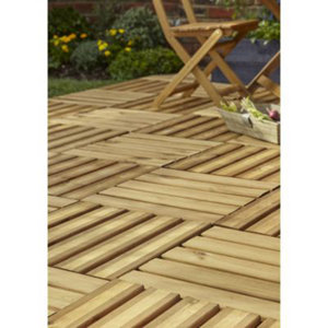 Dalle en bois marron foncé "Brantas" 50 x 50 cm