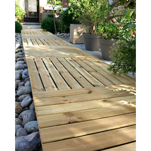 Dalle en bois "Benoue" coloris brun - 100 x 100 cm. Ép. 40 mm