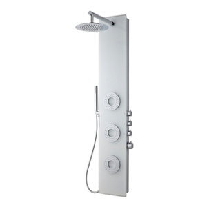 Colonne de douche Hydromassante blanche "Kella" - 3 buses