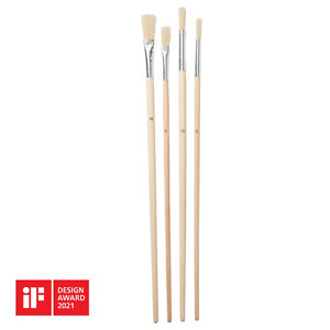 Lot de 4 pinceaux manche en bois