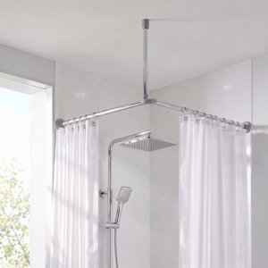 Barre de douche angle "Nira" chrome