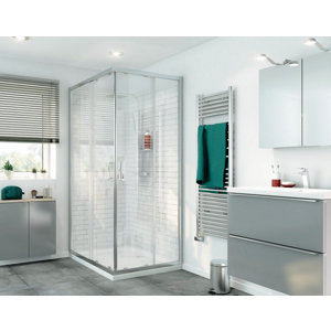 Accès d'angle rectangulaire "Beloya" verre  transparent l. 80 cm