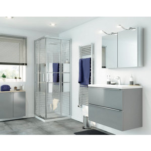 Accès d'angle droit "Beloya" l.70 cm en verre effet miroir