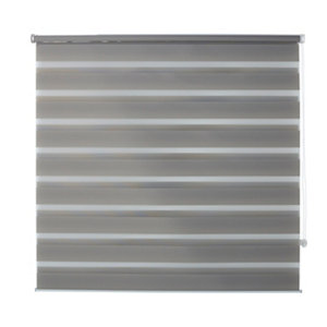 Store enrouleur jour/nuit polyester zébré blanc - l. 120 X H. 180 cm