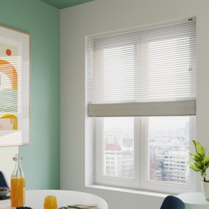 Store vénitien aluminium finition blanc mat l. 90 cm x h. 180 cm