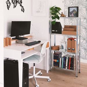 Étagère garage en métal 4 tablettes - H.140 x L.70 x P.30 cm