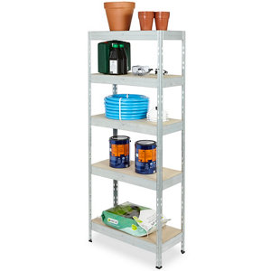 Étagère garage bois / métal "Exa" 5 tablettes - H.180 x L.75 x P.35 cm